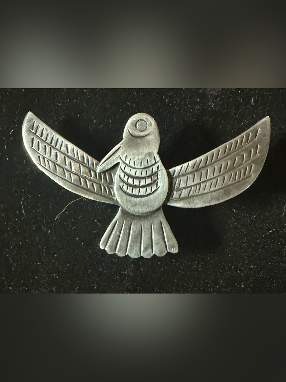 Vintage Phyllis Woods Sterling Silver Thunderbird Pin Brooch Signed Woods 925